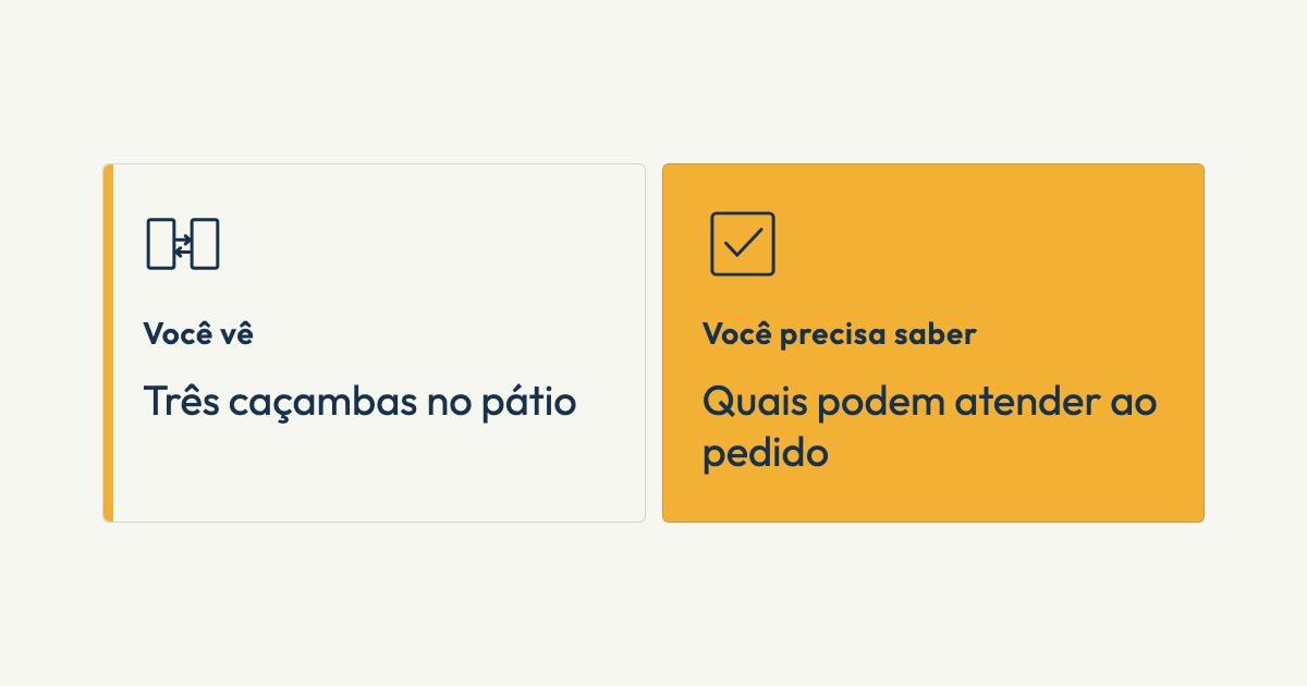 Ilustração editorial sobre caçamba disponível. Composição compare. Você vê: Três caçambas no pátio. Você precisa saber: Quais podem atender ao pedido. Sem captura de tela do produto.